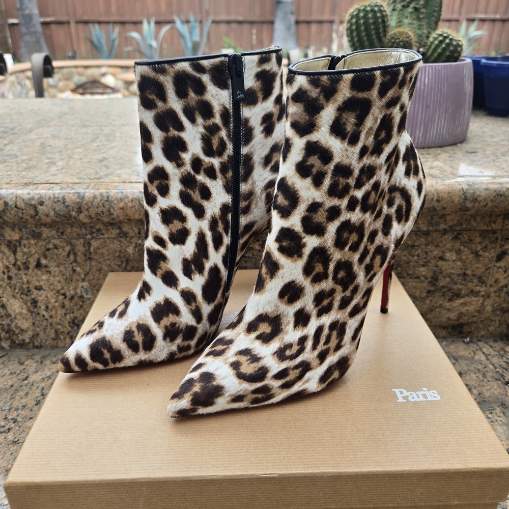 Christian Louboutin Leopard Print Heeled Boots